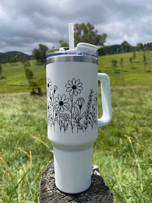 Flowers 40oz Stanley Dupe