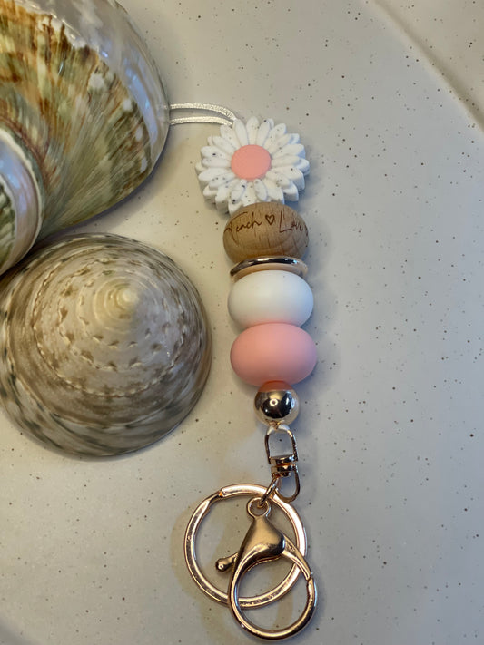Pink Flower Lanyard