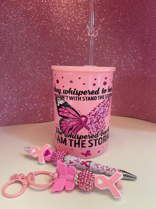 Pink Hope Cup, Keyring & Pen Set
