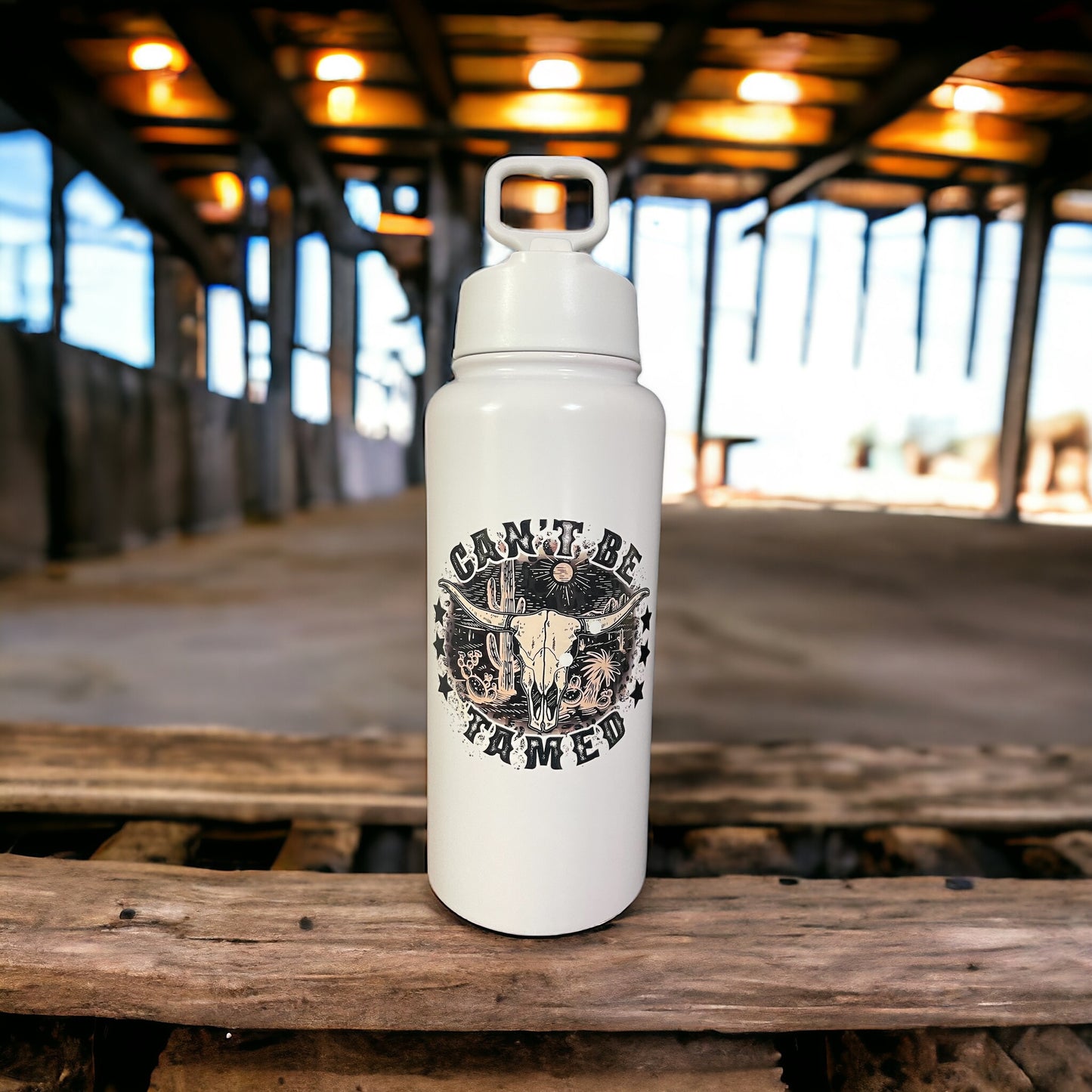 Can't be Tamed 32oz Stainless Steel Drink Bottle